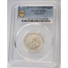 AUSTRALIA 1915 H . ONE 1 SHILLING . PCGS XF45